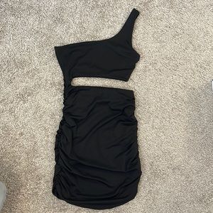 One shoulder mini dress with cut out